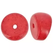 Cuentas separadoras tubo curvo - 12x8 mm en acrílico - Purpurina roja x6