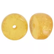 Cuentas separadoras tubo curvo - 12x8 mm en acrílico - Amarillo oscuro purpurina x6