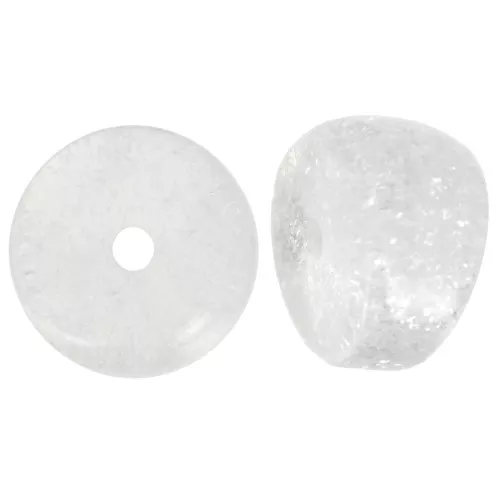 Cuentas separadoras tubo curvo - 12x8 mm en acrílico - Purpurina transparente x6
