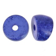 Cuentas separadoras tubo curvo - 8x6 mm en acrílico - Azul oscuro purpurina x6|raw }}