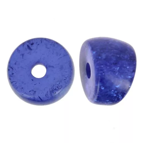 Cuentas separadoras tubo curvo - 8x6 mm en acrílico - Azul oscuro purpurina x6