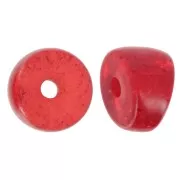 Cuentas separadoras tubo curvo - 8x6 mm en acrílico - Purpurina roja x6