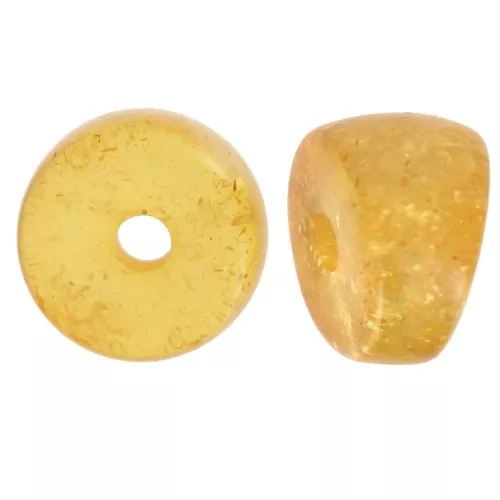 Cuentas separadoras tubo curvo - 8x6 mm en acrílico - Brillo amarillo oscuro x6