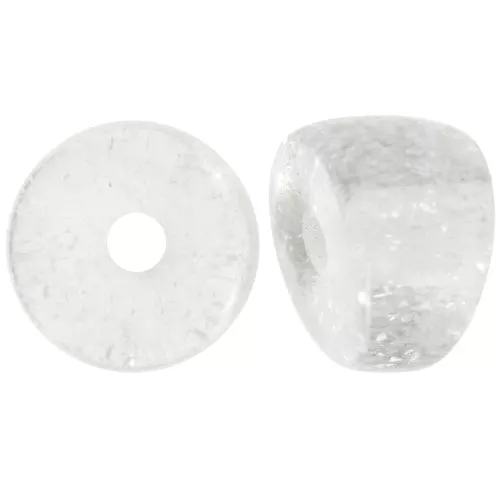 Cuentas separadoras tubo curvo - 8x6 mm en acrílico - Purpurina transparente x6