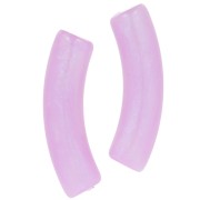 Cuenta tubo curvada en acrílico translúcido 33x8mm - Perla jaspeada lila x6
