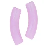 Cuenta tubo curvada en acrílico translúcido 33x8mm - Perla jaspeada lila x6