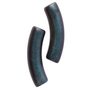 Cuentas tubulares curvadas de acrílico opaco, 33 x 8 mm - Azul noche marmolado nacarado x6
