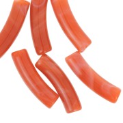 Cuentas tubulares curvadas de acrílico opaco 19x5 mm - Terracota jaspeada x10|raw }}