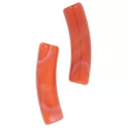 Cuentas tubo curvadas 19x5 mm en acrílico opaco - Terracota jaspeado x10