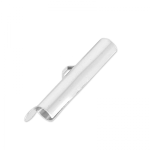 Terminal para tejido de cuentas 25 mm plateado x1