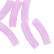 Cuentas tubo curvadas 19x5 mm en acrílico opaco - Lila jaspeado x10