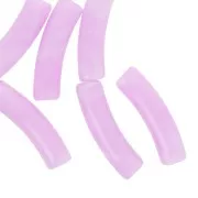 Cuentas tubo curvadas 19x5 mm en acrílico opaco - Lila jaspeado x10