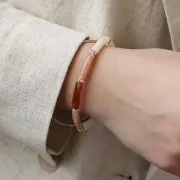 Cuentas tubulares curvadas de acrílico opaco 19x5 mm - Lila jaspeado x10