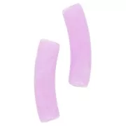 Cuentas tubo curvadas 19x5 mm en acrílico opaco - Lila jaspeado x10