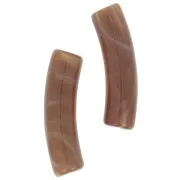 Perlas tubo curvadas 19x5 mm en acrílico opaco - Marrón jaspeado x10
