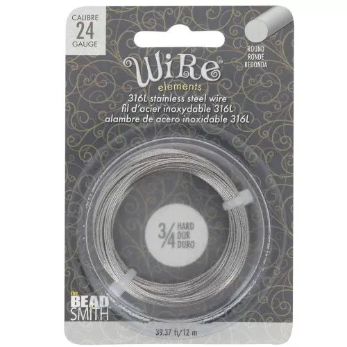 0.51 mm alambre redondo duro - acero inoxidable 316L x12m