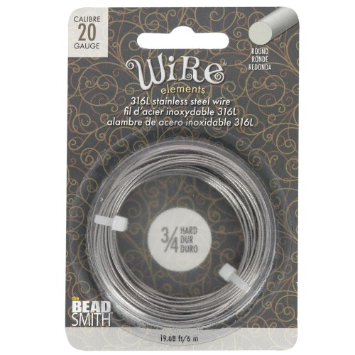 0.81 mm alambre redondo duro - acero inoxidable 316L x6m