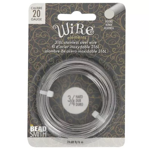 0.81 mm alambre redondo duro - acero inoxidable 316L x6m
