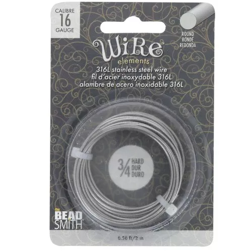 alambre redondo duro de 1,29 mm - acero inoxidable 316L x2m