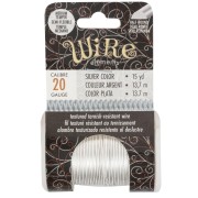 Alambre de cobre redondo texturizado de 0,81 mm, semiduro - Plateado antideslustrante, 13,7 m