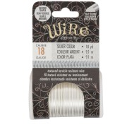 Alambre de cobre redondo texturizado de 1,02 mm, semiduro - Plateado antideslustramiento, 9,1 m