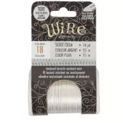 Alambre de cobre redondo texturizado de 1,02 mm, semiduro - Plateado antideslustramiento, 9,1 m