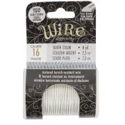 Hilo de cobre redondo texturizado de 1,29 mm, semiduro - Plateado para evitar el deslustre x7.3m