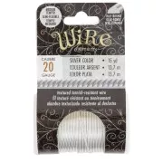 Alambre de cobre redondo trenzado de 0,81 mm, semiduro - Plateado antideslustrante, 13,7 m