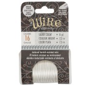 Alambre de cobre redondo trenzado de 1,29 mm, semiduro - Plateado para evitar el deslustre x7.3m
