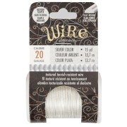 Alambre de cobre redondo estriado de 0,81 mm, semiduro - Plateado para evitar el deslustre x13.7m