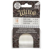 Alambre de cobre redondo estriado de 1,02 mm, semiduro - Plateado para evitar el deslustre, 9,1 m