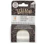 Hilo de cobre redondo estriado de 1,02 mm, semiduro - Plateado para evitar el deslustre x9.1m
