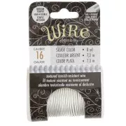 Hilo de cobre redondo estriado de 1,29 mm, semiduro - Plateado para evitar el deslustre x7.3m