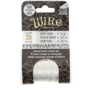 Alambre de cobre redondo martillado de 0,81 mm, semiduro - Plateado para evitar el deslustre x13.7m