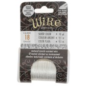 Hilo de cobre redondo martillado de 1,02 mm, semiduro - Plateado, resistente al deslustre x9.1m