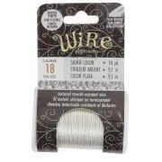Hilo de cobre redondo martillado de 1,02 mm, semiduro - Plateado, resistente al deslustre x9.1m