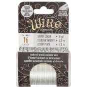 Hilo de cobre redondo martillado de 1,29 mm, semiduro - Plateado para evitar el deslustre x7.3m