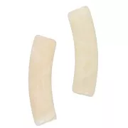 Cuentas tubulares curvadas de acrílico translúcido 19x5 mm - Crudo jaspeado x10