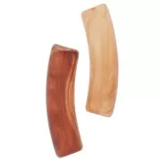 Cuentas acrílicas transparentes tubo curvo 19x5 mm - Marrón jaspeado x10