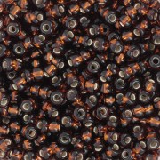 Cuentas de Rocalla Preciosa 8/0, 3 mm - Dark Topaz Silver Lined, 20 g
