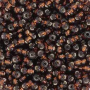 Cuentas de Rocalla Preciosa 8/0, 3 mm - Dark Topaz Silver Lined, 20 g