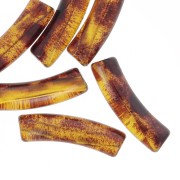 Cuentas acrílicas transparentes tubo curvo 19x5 mm - Marrón moteado x10|raw }}