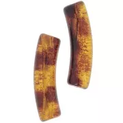Cuentas acrílicas transparentes tubo curvo 19x5 mm - Marrón moteado x10