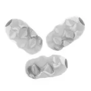 Cuenta con forma de oliva 5x3 mm efecto arrugado - Plateado 925 x20