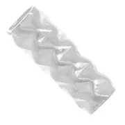 Cuenta tubo 10x4 mm efecto diamante - Plata 925 x1