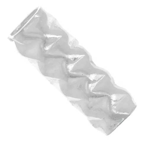 Cuenta tubo 10x4 mm efecto diamante - Plata 925 x1