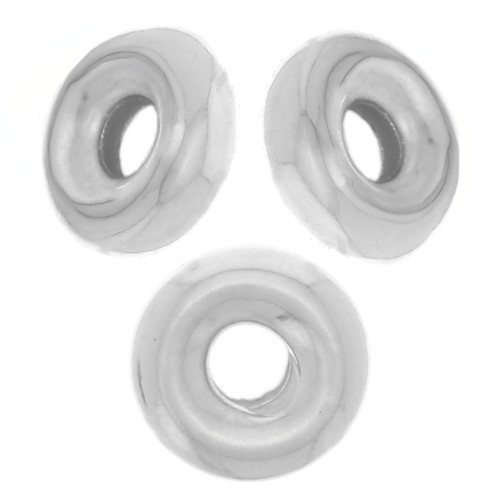 Cuentas arandalas Heishi 4.5 mm - Plata 925 x10