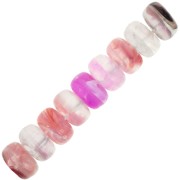 Cuentas arandela 7x4 mm en acrílico transparente - Mix Violeta - Rosa jaspeado x20|raw }}