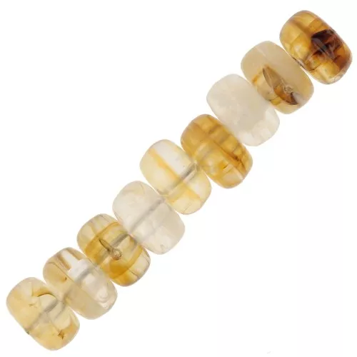 Cuentas arandela 7x4 mm en acrílico transparente - Mix Miel jaspeado x20