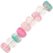 Cuentas arandela 7x4 mm en acrílico transparente - Mix Rosa - Verde jaspeado x20|raw }}